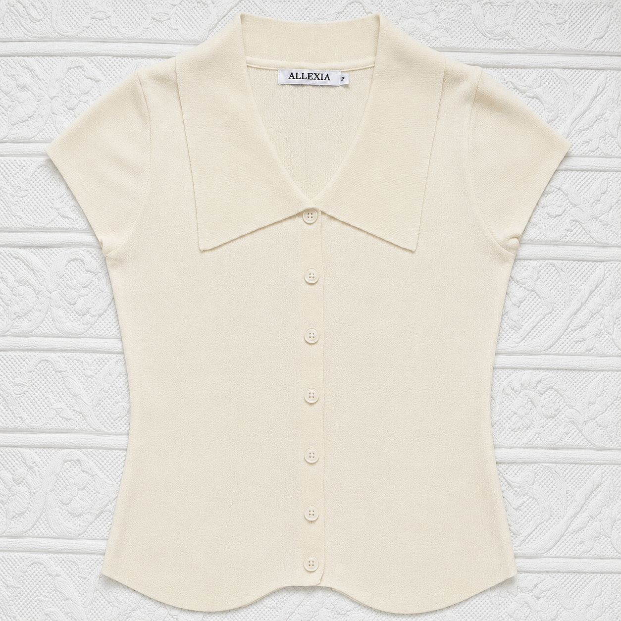 Polera cuello tipo polo polera mujer tipo polo beige